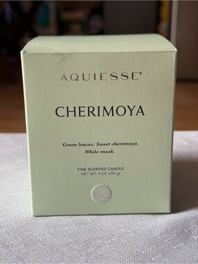 Aquiesse Cherimoya Fine Scented Candle 9 oz Green Leaves White Musk NEW
